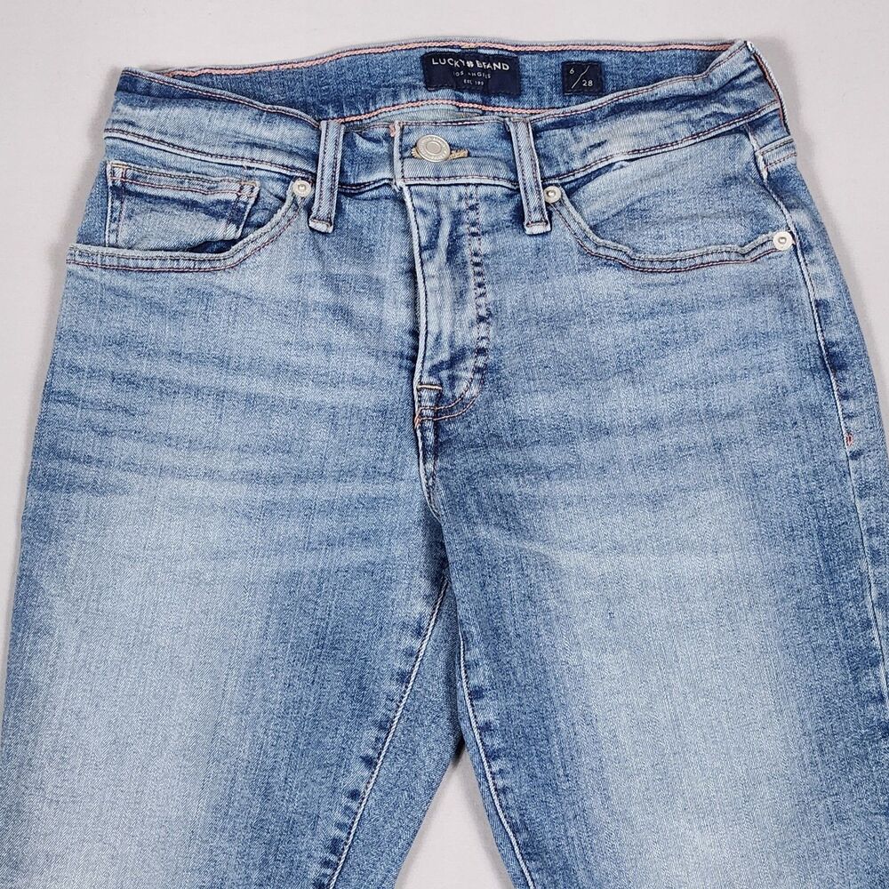 Lucky Brand Mid Rise Super Skinny Jeans Distressed Light Wash 6/28 - Picture 2 of 13
